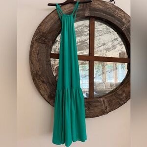 Banana Republic Green Silk Maxi Dress
